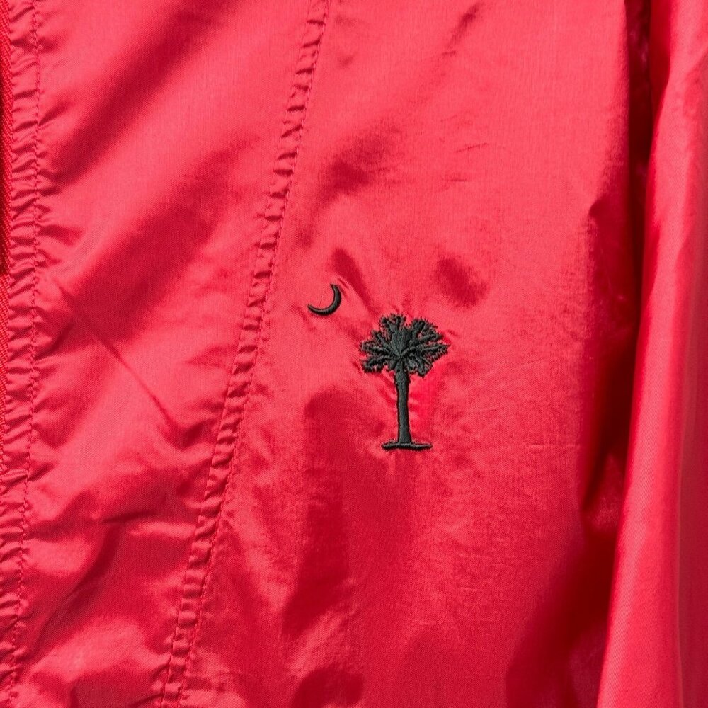 Red Black Hooded Windbreaker 1/2 Zip South Carolina Palmetto Jacket Large - Picture 4 of 10